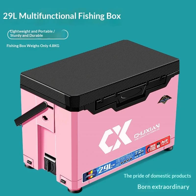 Set Cesto da Pesca Ultra Leggero 29L con Sedile Migliorato, Portatile, Facile da Montare, Multifunzionale, Contenitore per Attrezzatura da Pesca, Accessori da Pesca