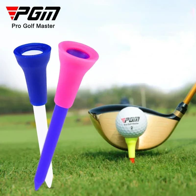 PGM 10pcs Golf Tees copertura in gomma morbida colore casuale lunghezza casuale 74MM 85MM QT013