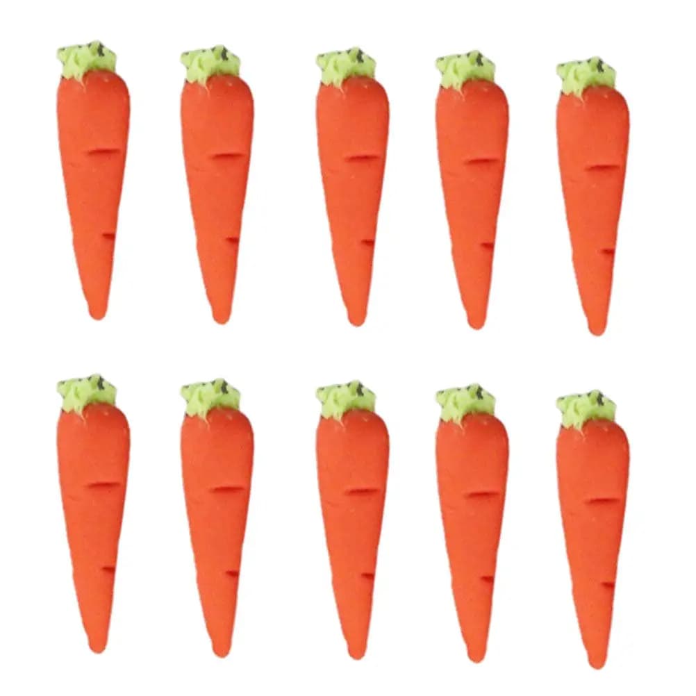 10 Pezzi di Carote Artificiali Premium, Mini Ornamenti a Forma di Carota, Verdure Simulate in Resina per Artigianato Fai-da-Te, Decorazioni Festive ed Educative