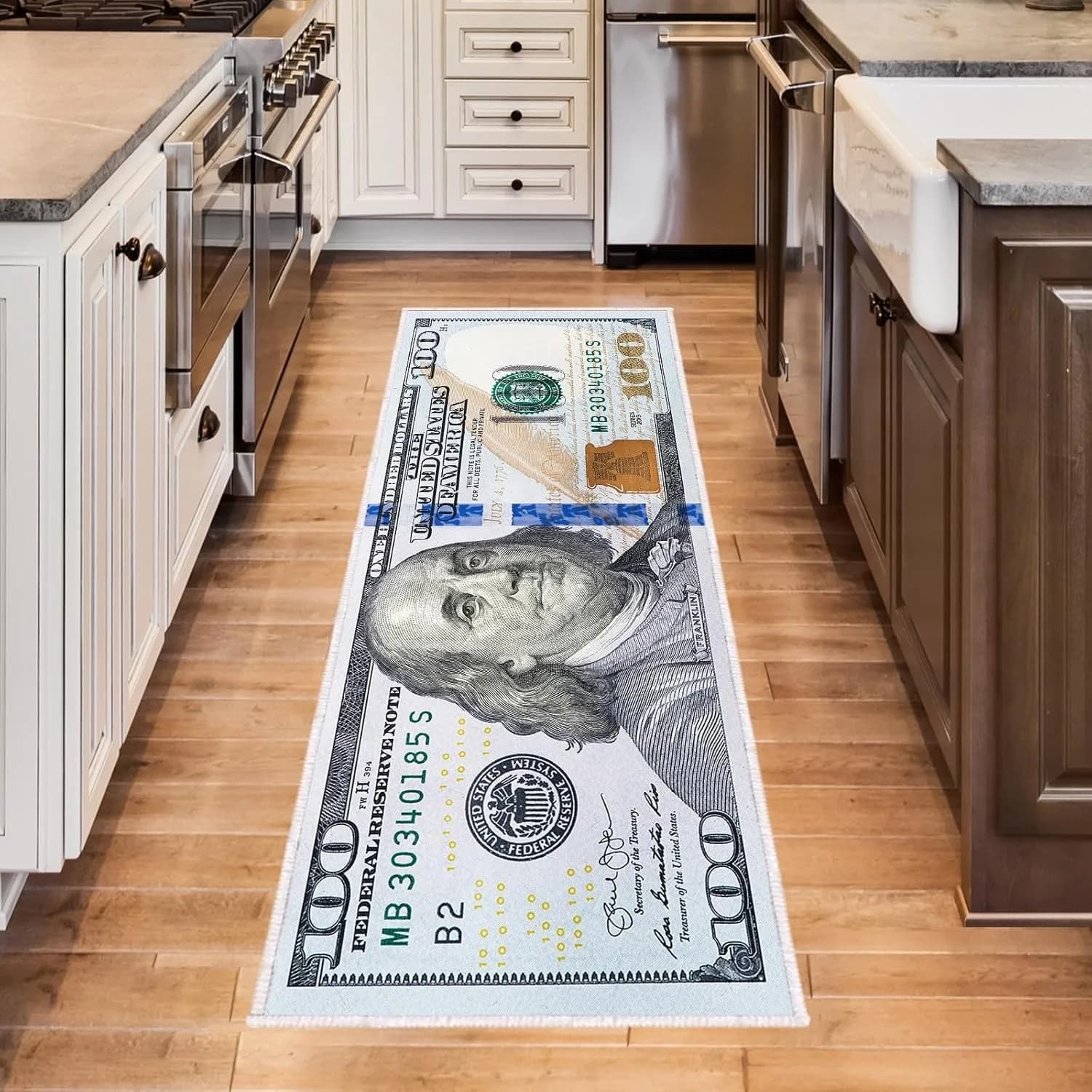 Currency Area Rug New 100 Dollar Bill Design Doormat Non-Slip Doormat for Living Room Bedroom Kitchen Indoor Outdoor Carpets (New 100 Dollar, 23.6''x15.7'')