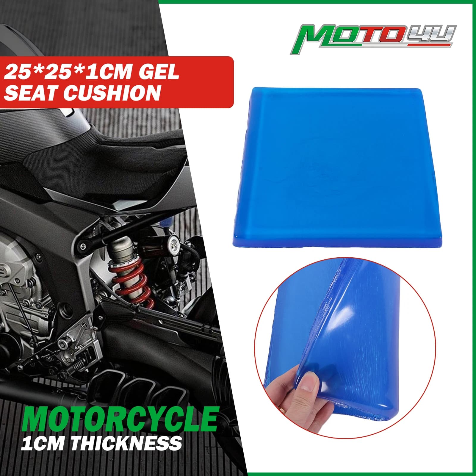 25*25*1CM fai da te seggiolino moto Gel Pad assorbimento degli urti morbido cuscino confortevole accessori universali 1 pz