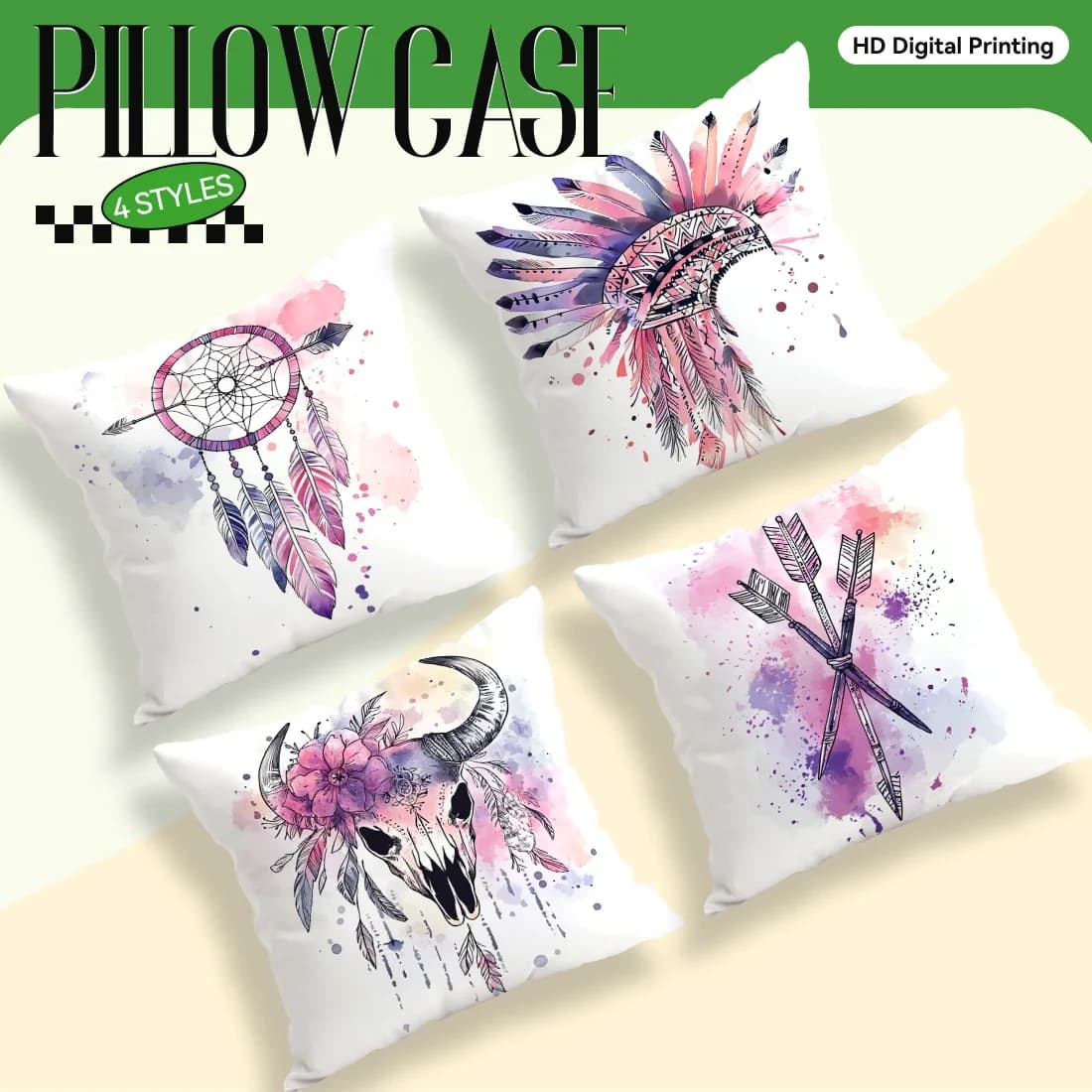 Bohemian Dream Catcher Feather Cushions Pillowcase Cushion Cover Throw Pillow Sofa Decoration Pillowcover Home Car Decor