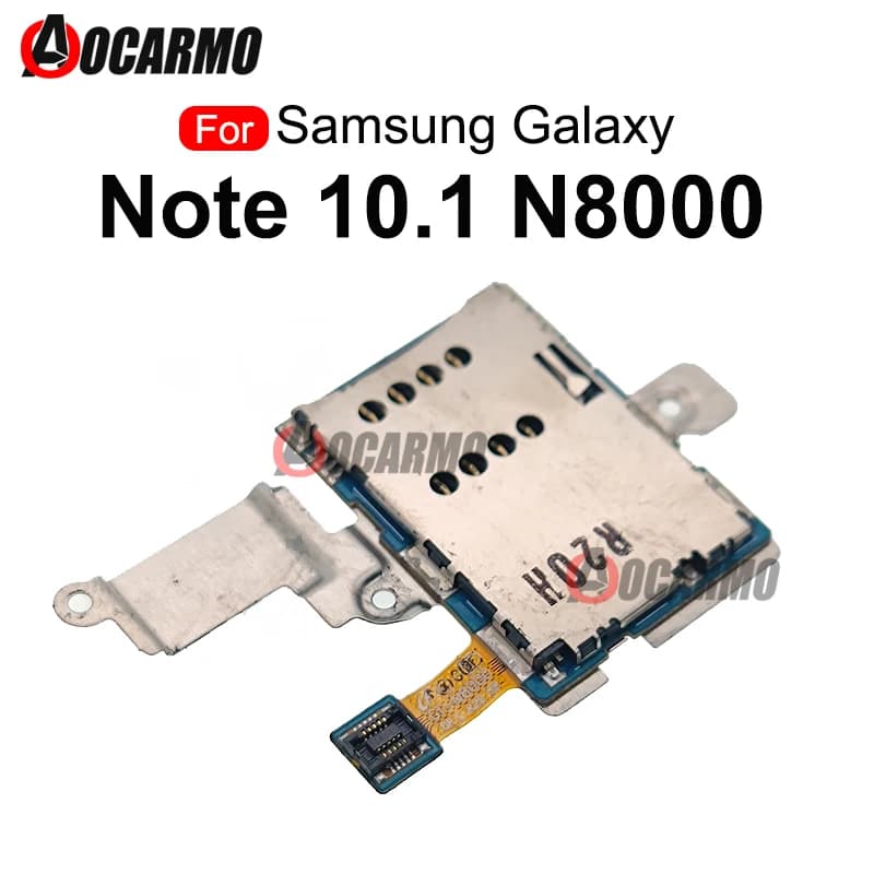 Lettore SIM Presa porta scheda SIM con microfono Cavo flessibile per microfono per Samsung Galaxy Note 10.1 Tab N8000 Parte di riparazione