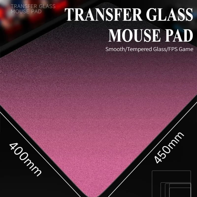 Tappetino per mouse in vetro temperato tinta unita sfumato ATOM Supporto per processo di incisione laser Tappetino per mouse da gioco FPS personalizzato Tappetino da scrivania regalo
