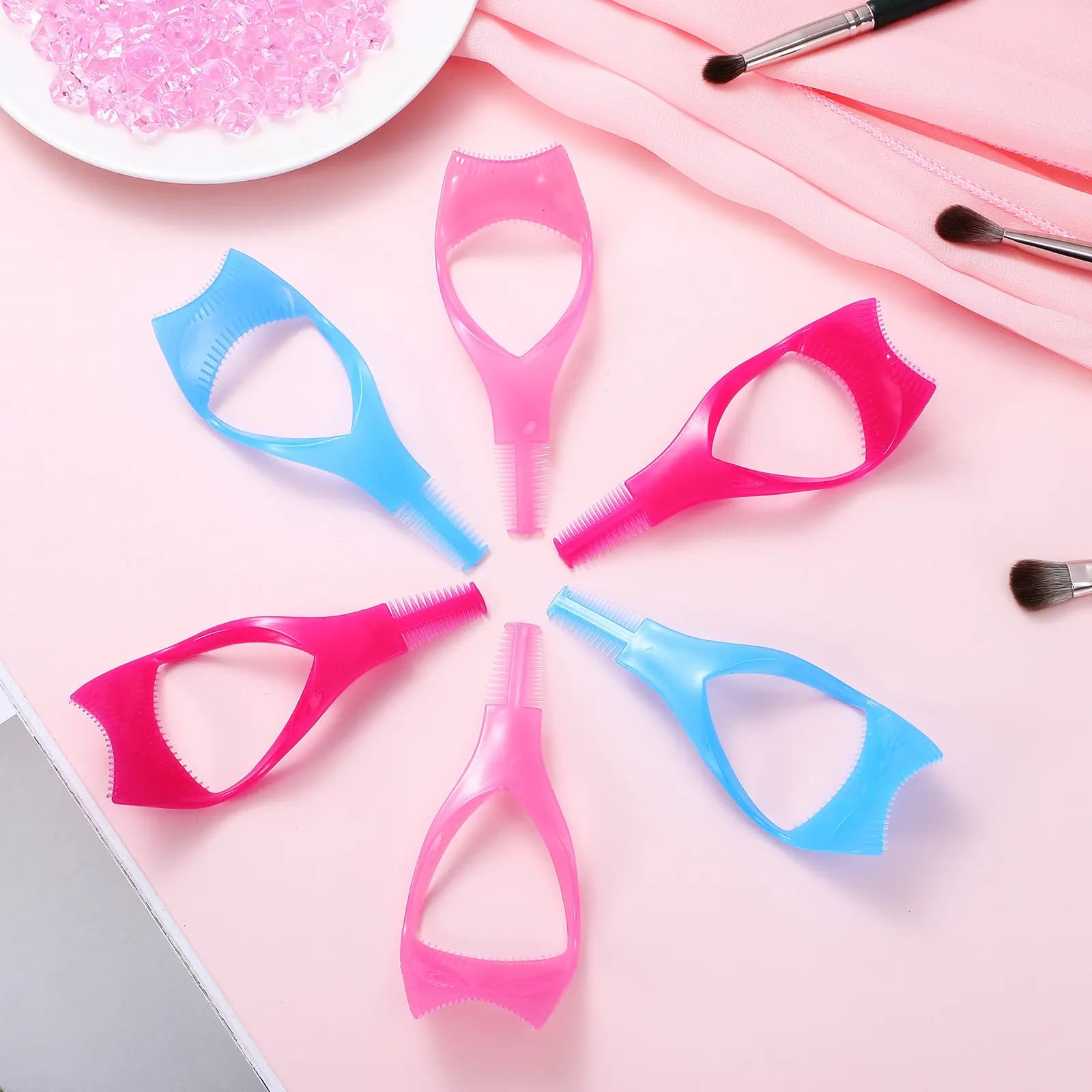 Set di 9 applicatori per mascara riutilizzabili, strumenti guida per ciglia, dispositivo di protezione anti-sbavature, portatile.