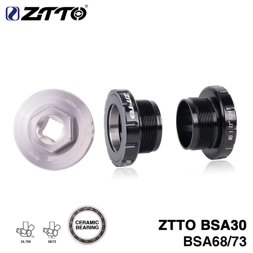 Movimento Centrale ZTTO BSA30 con Cuscinetti Ceramici Filettati BSA 68/73 per Guarnitura da 30mm Bici da Corsa e Mountain Bike