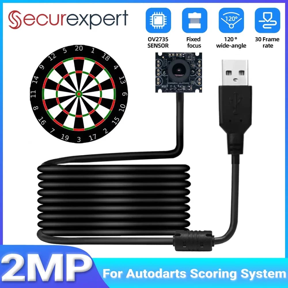 1/2/3PCS 2MP 1080P 30FPS 1.5M Cable 120 Degrees 2.8mm Objective USB Camera Module OV2735 Webcam For Automatic Dart Score Systems