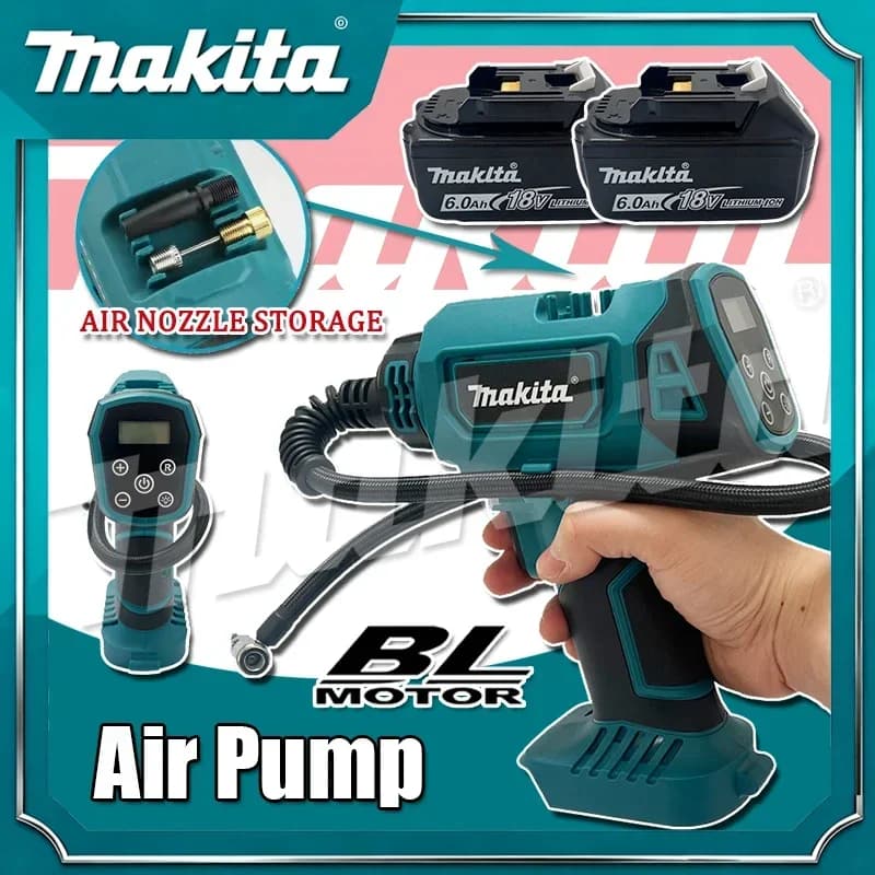 Pompa ad aria elettrica senza fili Makita, gonfiatore automatico per pneumatici auto ricaricabile, compressore d'aria portatile per batteria Makita 18V