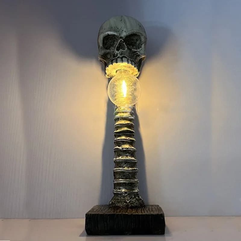 Statua 3D Halloween Skull Skeleton Lamp Horror Table Light Creative Party Ornament Prop Home Bedroom Decoration puntelli spaventosi