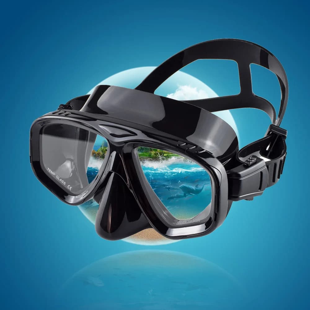 Snorkeling Mask Swimwear Silicone skirt for diving Tempered glass lens Training with wide view with adjustable strap for nose cover