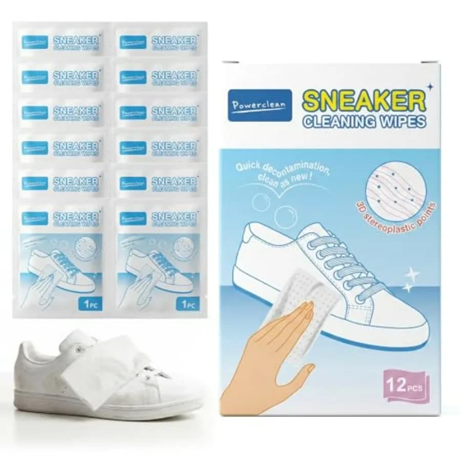 Sneaker Cleaner Wipes, Shoe Cleaning Wipes, Individually Wrapped, Safe for Leather, Canvas and Mesh, 30 Count Sneaker Wipes 12