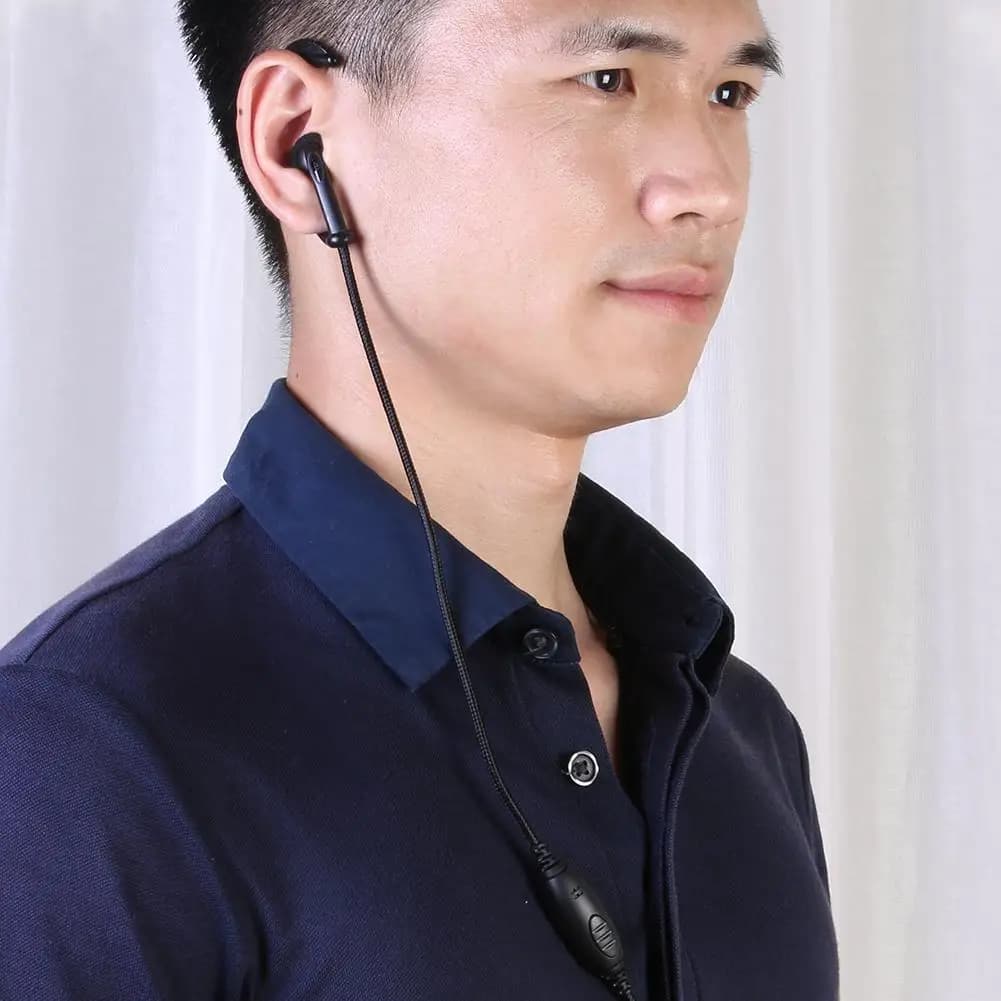 Auricolare PTT auricolare con testa K a 2 pin con microfono per walkie-talkie Kenwood Baofeng HYT