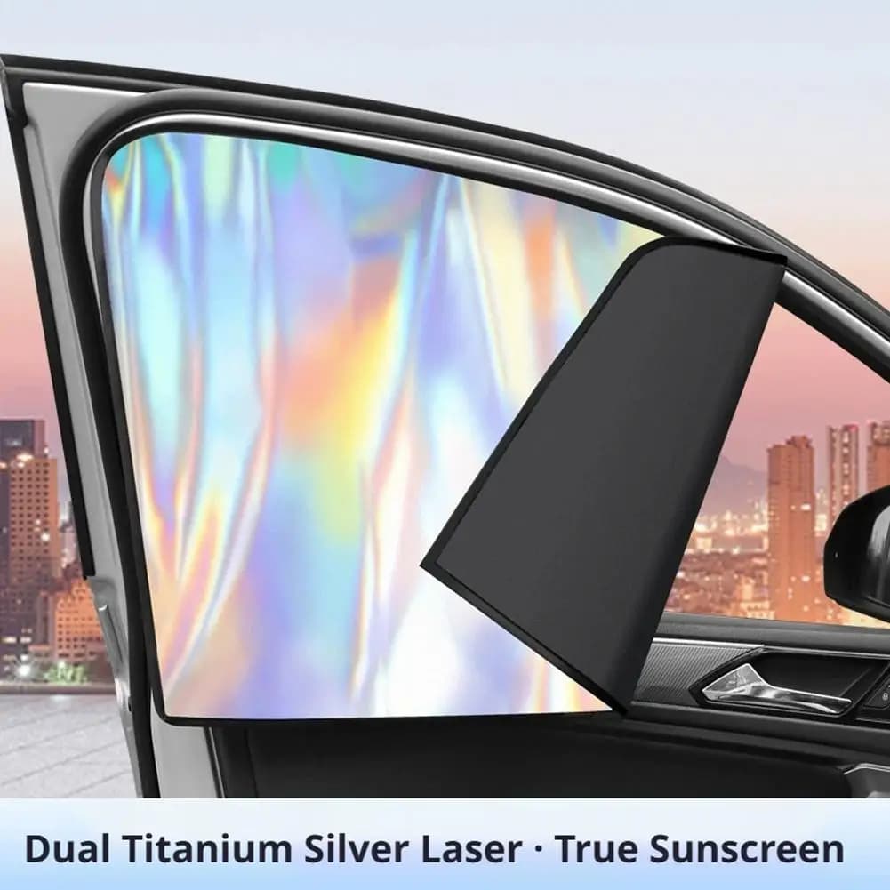 Tendine Parasole Magnetiche per Finestrini Auto, Protezione Antiabbagliamento e Raggi UV, Isolamento Termico con Rivestimento Laser