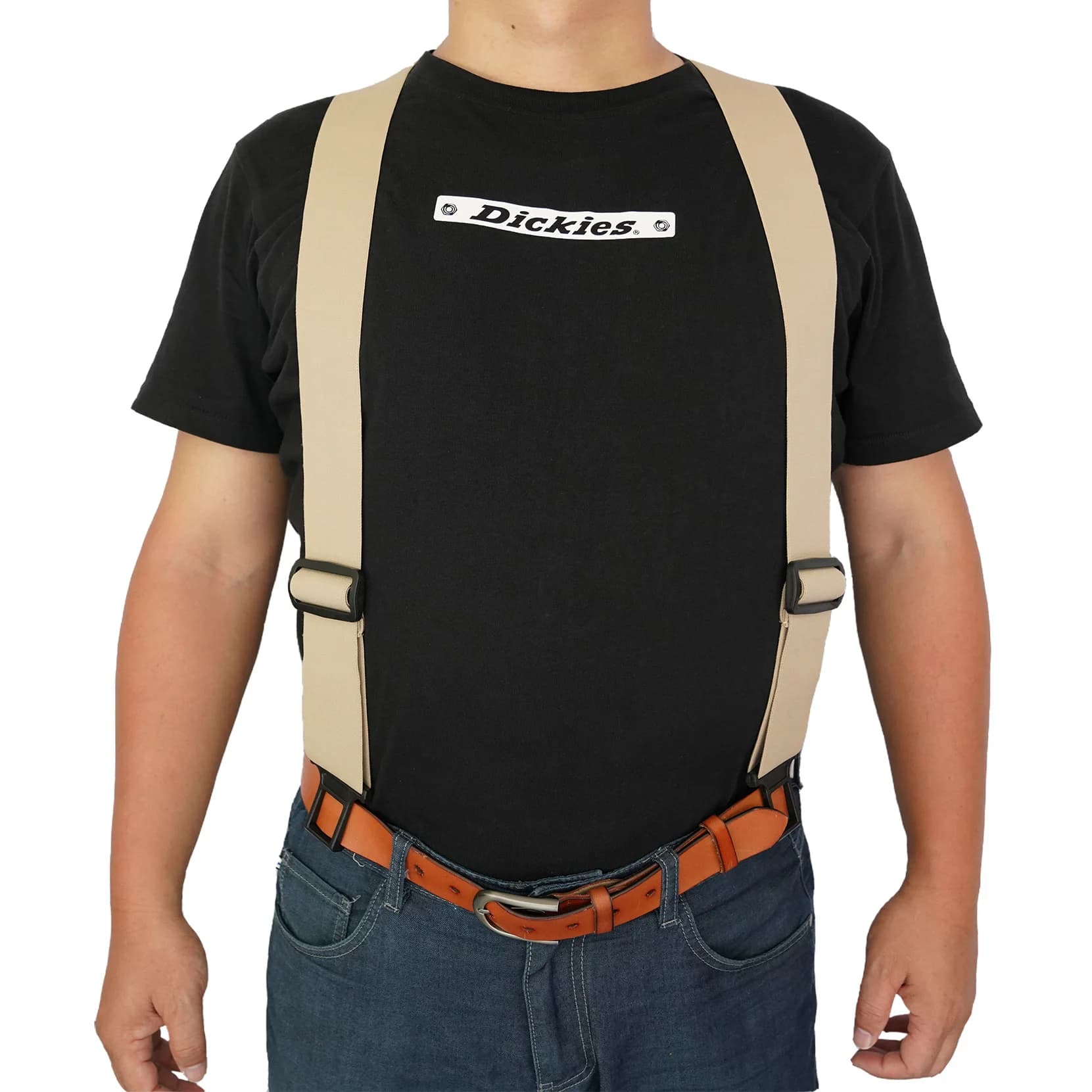 Melo Tough Y Back Suspenders Airport Friendly Suspenders,NO Buzz With Plastic Clip 2 Inch Partial Elastic Braces