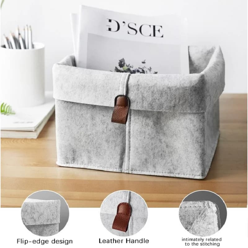 Nordic felt storage basket multi-functional storage basket clothes sorting storage box tabletop sundries storage basket snacks