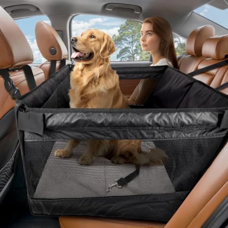 Estensore per Sedile Posteriore per Cani, Coprisedile Auto per Cani con Fondo Rigido, Supporta 180 kg, Impermeabile, Antigraffio, in Pelle PU