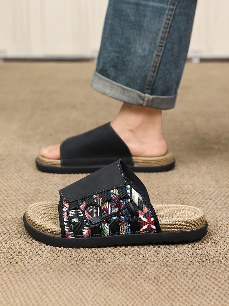 Sandali Casual Traspiranti da Uomo, Ciabatte Sportive da Spiaggia con Fondo Piatto, Antiscivolo, Suola Morbida, Taglie Grandi