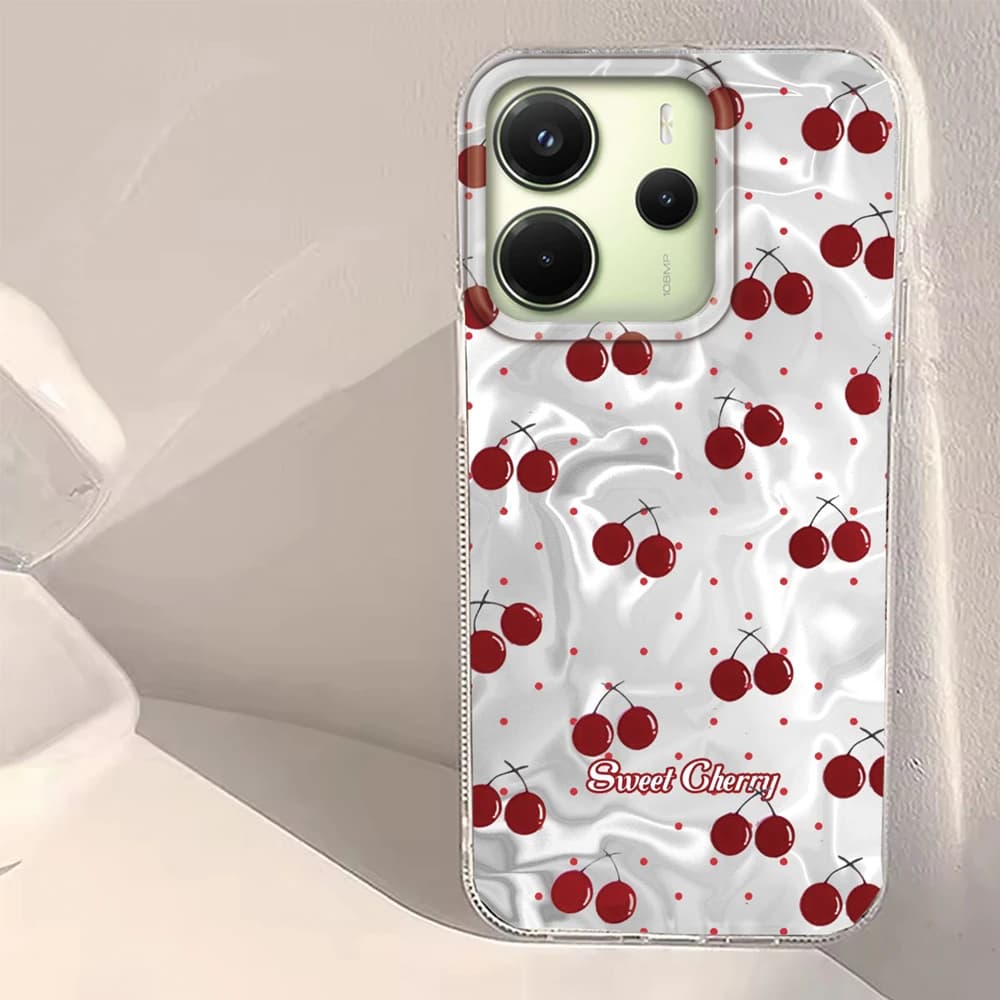 Estate Cherry Fruit Donne Ragazze Cassa Del Telefono per Xiaomi Redmi Nota 14 13 12 11 11S 10 9 8 Pro 9C 13C 14C A5 A3 A4 A3X A1 A2 Copertura