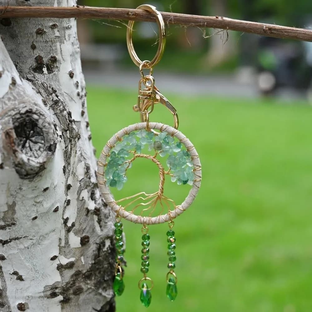 Charm Crystal Dreamcatcher Keychain Car Hanging Boho Car Pendant Handmade Key Chain Home Decor