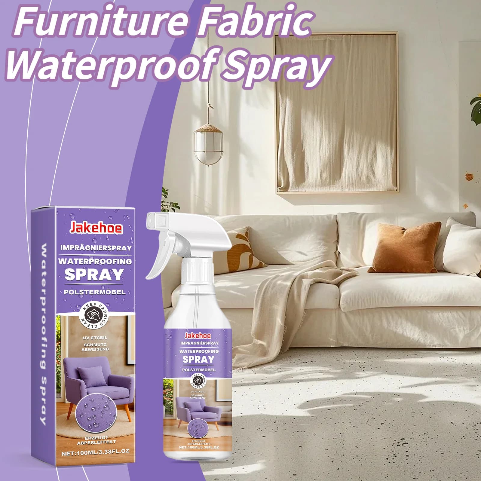 Spray impermeabile per tessuti per mobili Cura portatile quotidiana Divano domestico Spray facile Protezione a lungo termine Pulizia macchie Spray impermeabile