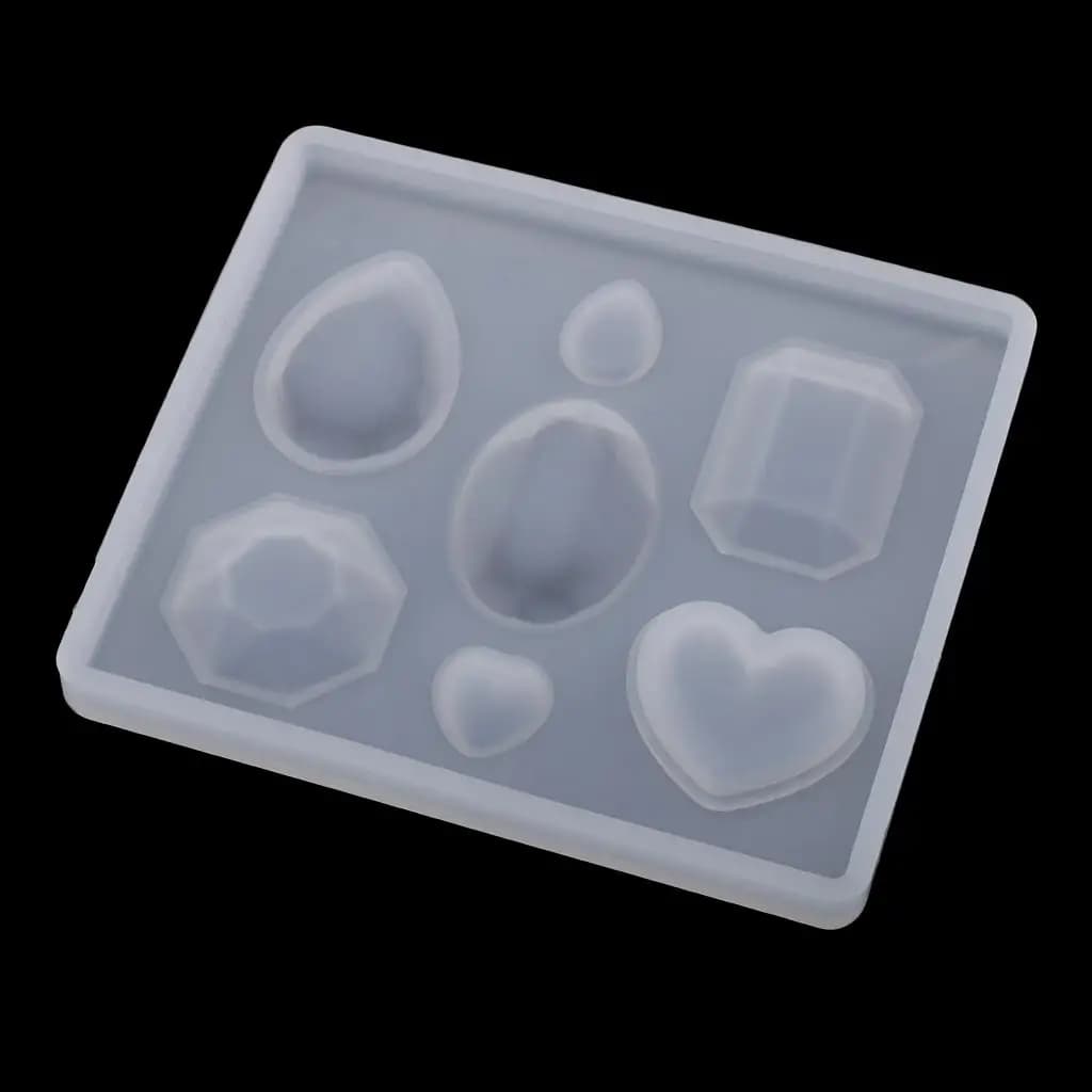 Assorted Gem Silicone Moulds Jewelry Making Clear Molds for Resin Casting DIY Pendant and Necklace