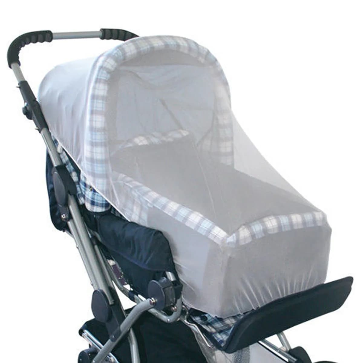 Zanzariera per passeggino neonato in tessuto poliestere bianco con elastico, protegge da api, vespe e insetti volanti