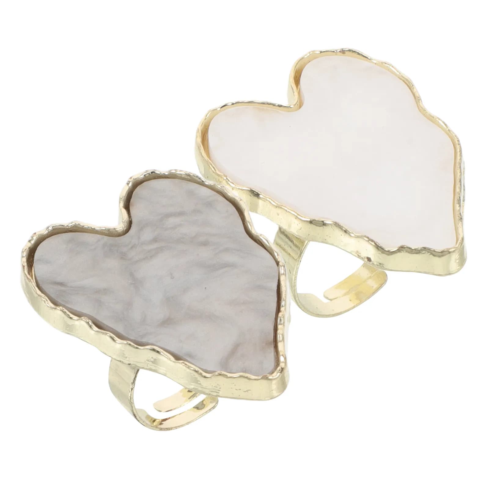 Set di 2 Palette per Miscelazione Smalto a Forma di Cuore, Texture Marmorizzata, Vassoio Portatile per Miscelazione Gel Polish, per Salone di Manicure
