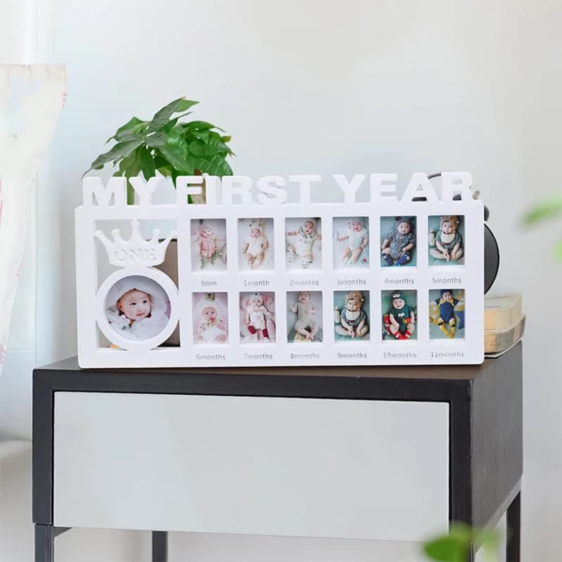 My First Year Baby Keepsake Frame 0-12 mesi Pictures Photo Frame souvenir Kids Growing Memory Gift