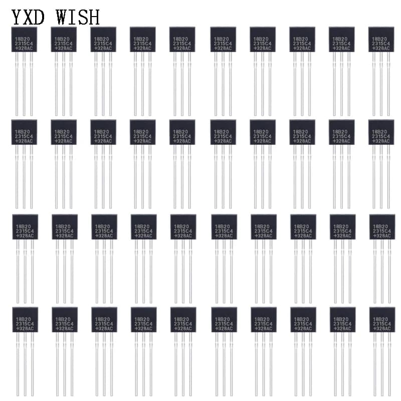 100 pz DS18B20 TO-92 Sensore di Temperatura Chip Elettronico 18B20 chip IC FAI DA TE Termometro Elettronico Digitale -55 ° Da C a 125 ° C