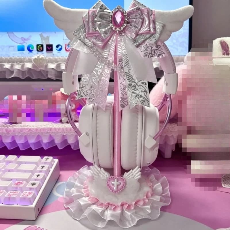 Supporto per Cuffie in Peluche Personalizzato, Espositore da Scrivania per Cuffie da Gaming, Accessori per Cuffie