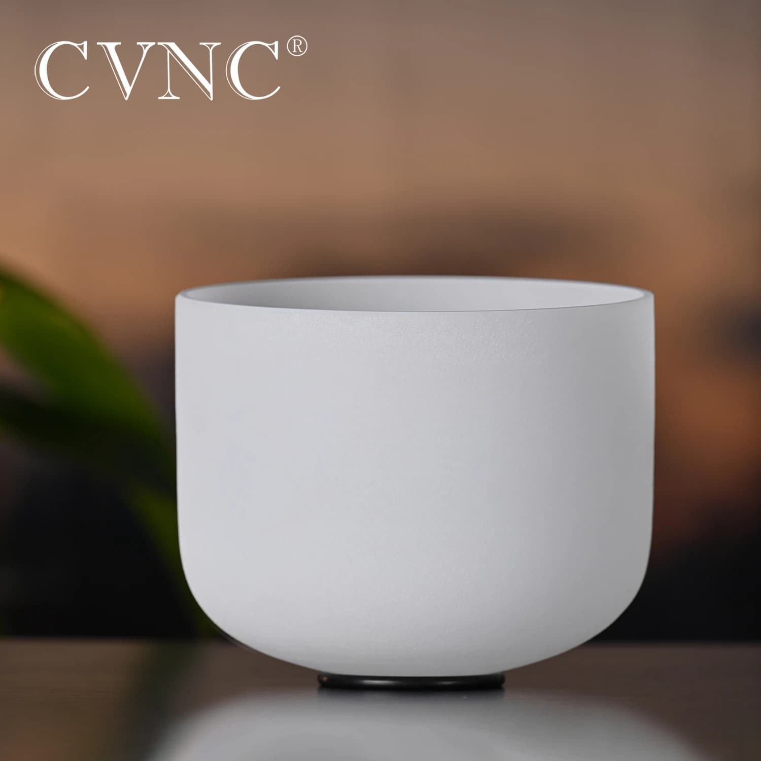 CVNC 16 Inch Frosted White Quartz Crystal Singing Bowl for Sound Healing and Meditation with Mallet