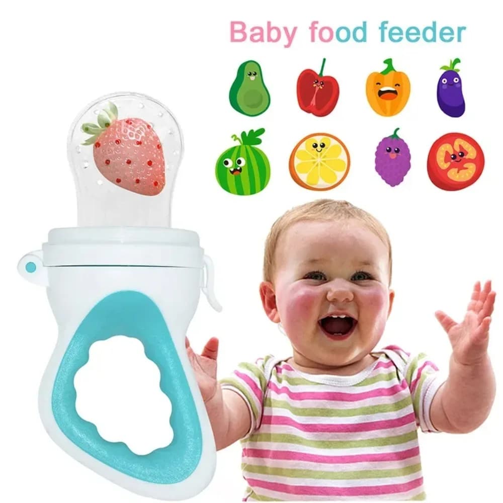 Silicone Baby Fruit Vegetable Pacifier Molar Stick Teether Bite Soother Food Supplement Feeder Portable Storage Newborn Infant