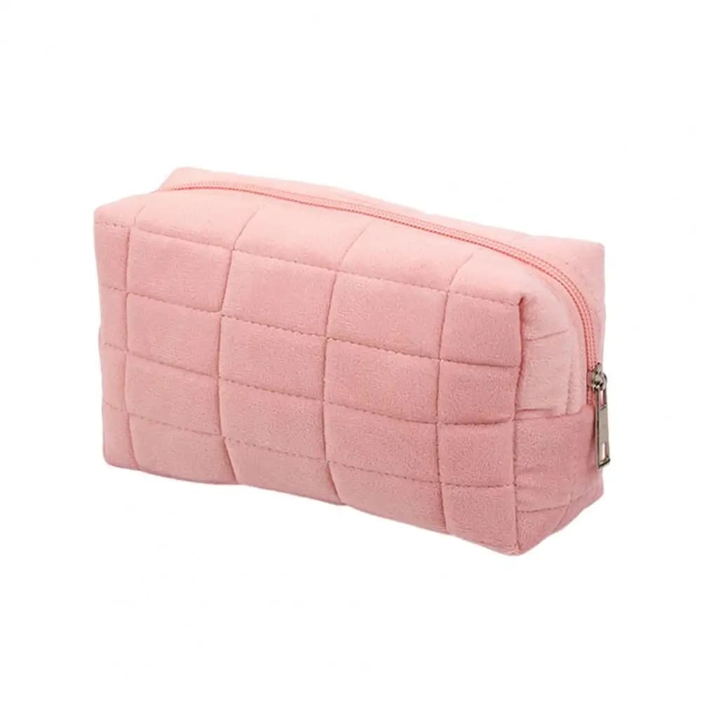 Borsa portaoggetti per cosmetici in pelliccia Borsa grande per trucco da donna con cerniera Borsa per cancelleria Astuccio da viaggio per trucco da toilette