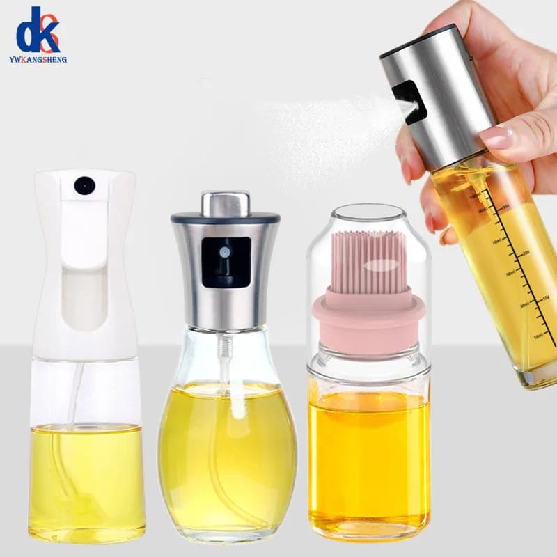 100/200ml Glass Oil Spray for Kitchen Oil Sprayer Airfryer BBQ Camping Olive Oil Diffuser Cooking