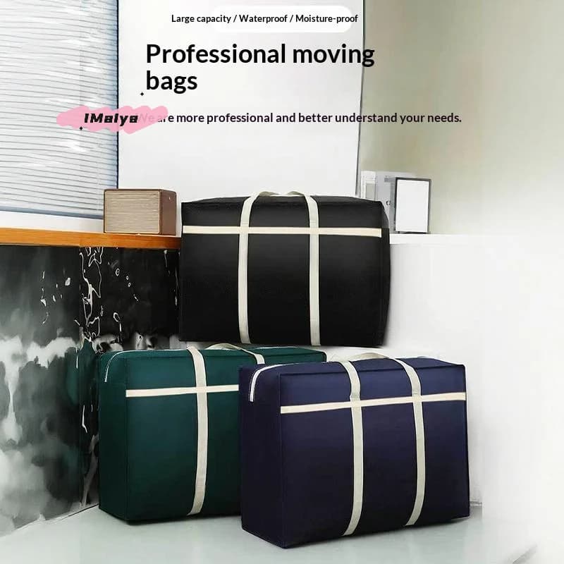 M-1Pc Extra Large Waterproof Non-woven Fabric Moving Luggage Laundry Shopping Bag Cubes 80x48x25cm Home Storage Packing Tool