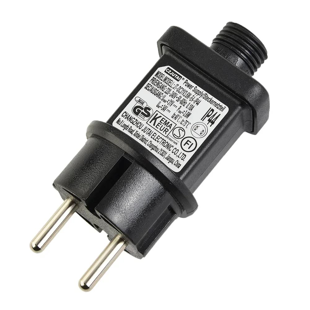 Power Supply Adapter IP44 Waterproof 31V 3.6W EU Plug For Low Voltage LED String Lighting