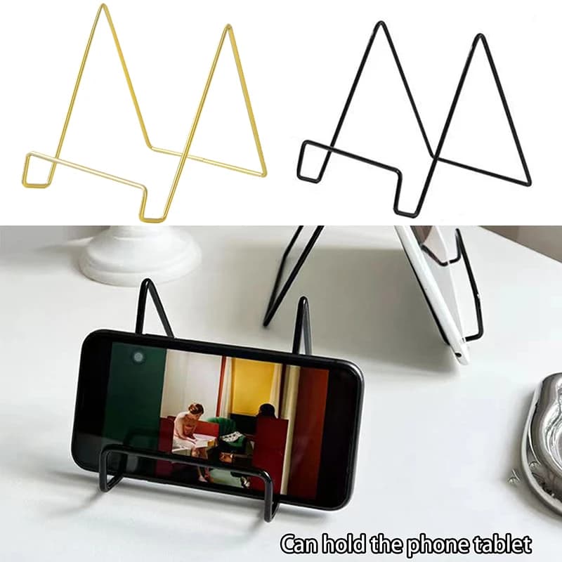 Simple iron art magazines flat display rack dish bowl frame photo book pedestal support flat decorations