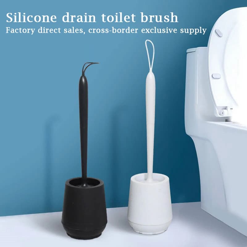 Detergente per scopino in Silicone con manico lungo detergente flessibile spazzola per bagno supporto per asciugatura rapida accessori per il bagno