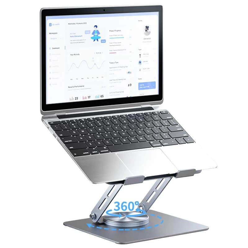 ultimo supporto per computer pieghevole da scrivania regolabile in altezza supporto per laptop pieghevole portatile in alluminio staffa girevole a 360 gradi regolabile