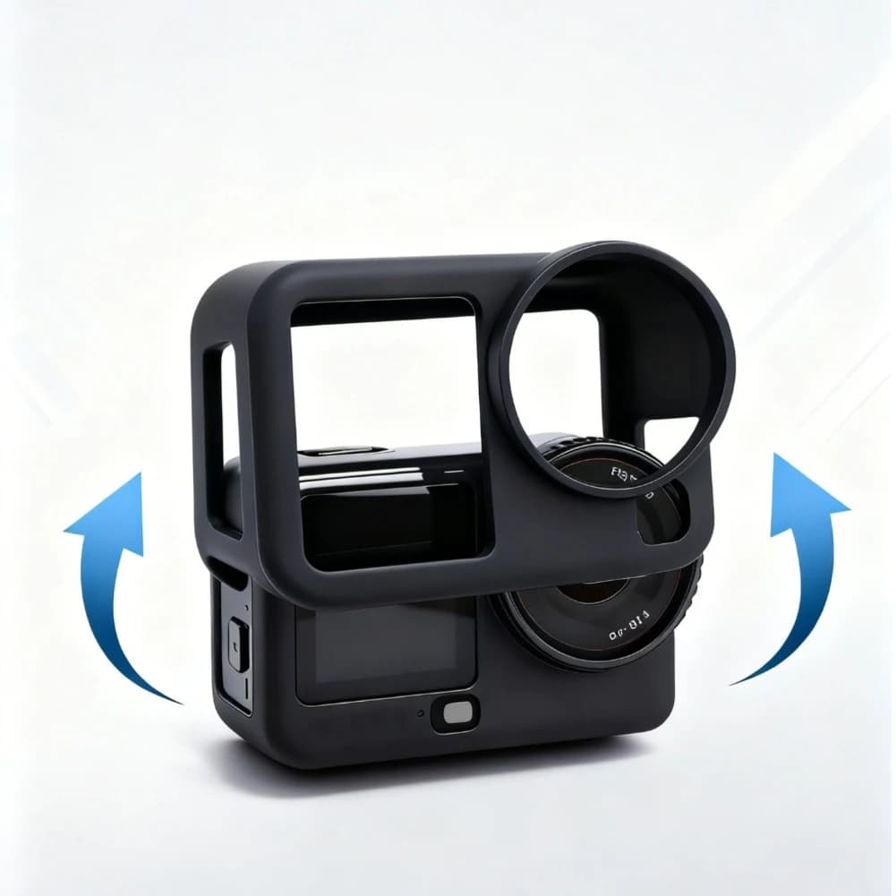 Custodia protettiva in silicone per DJI Action 6 Copertura del corpo della fotocamera sportiva con accessorio protettivo per cappuccio Len Antiurto resistente ai graffi