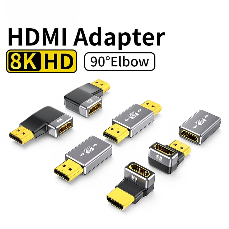 HDMI compatible adapter 8K male-female HDMI cable for HDTV PS4 PS5 Laptop 4K HDMI Extender Converter from 90 degrees male to male