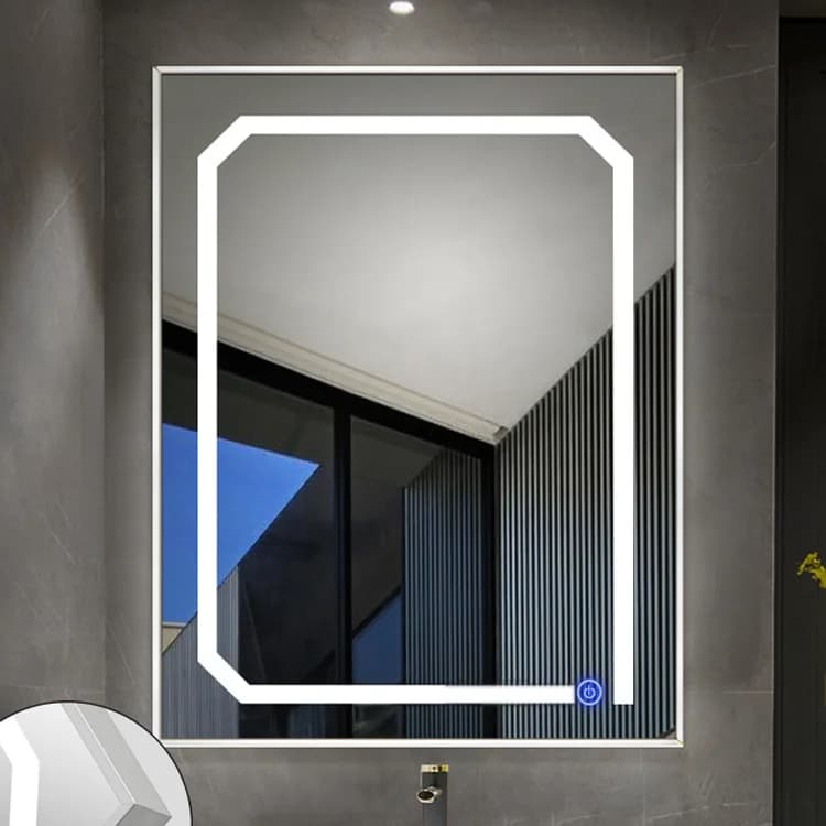 Luxury bathroom mirror aluminum frame anti-fog modern tempered glass suitable for home and hotel use