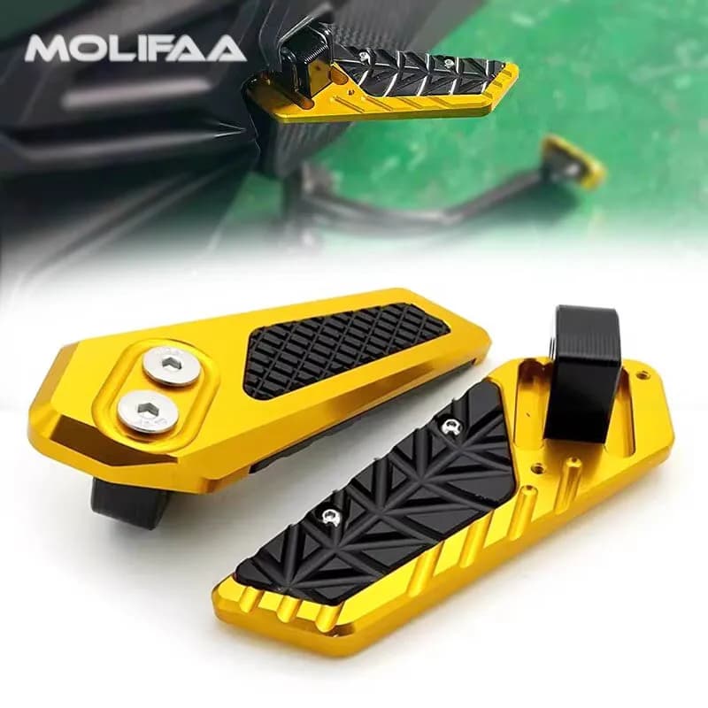 Pedane Posteriori Pieghevoli Antiscivolo in Alluminio CNC per Moto SYM HUSKY ADV 150, Accessori per Passeggero Posteriore