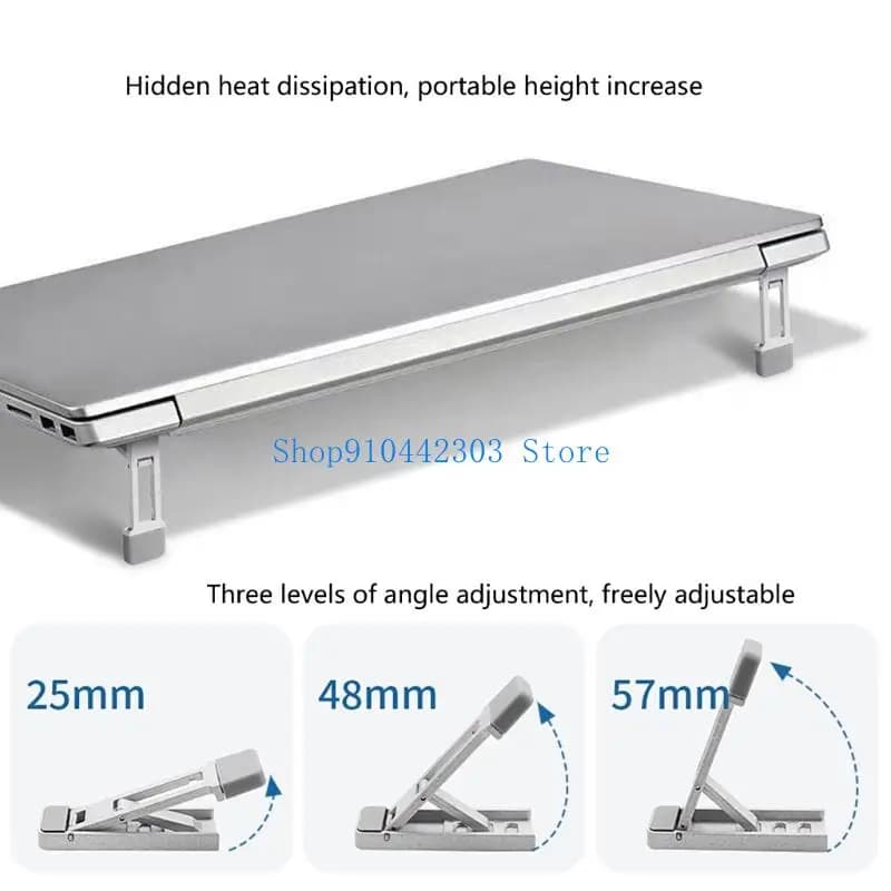 L4MD Supporto per laptop regolabile da 2 pezzi per scrivania Supporto portatile pieghevole ergonomico