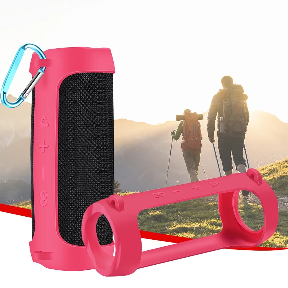 Custodia per altoparlante compatibile con Bluetooth in silicone, con cinturino regolabile, impermeabile, per JBL Flip 6/Flip 5