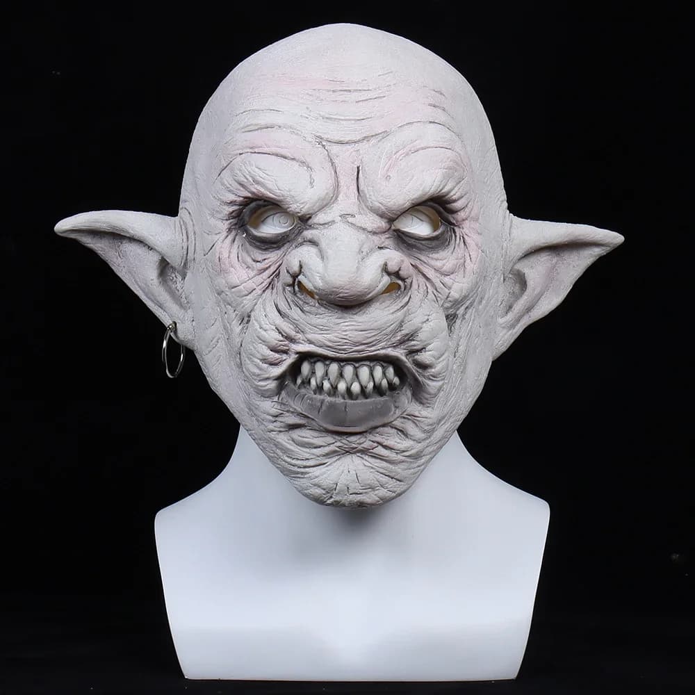 Maschera in lattice demone horror Maschere di goblin di Halloween Casco da mostro realistico Copertura per il viso Costume da festa in maschera Copricapo