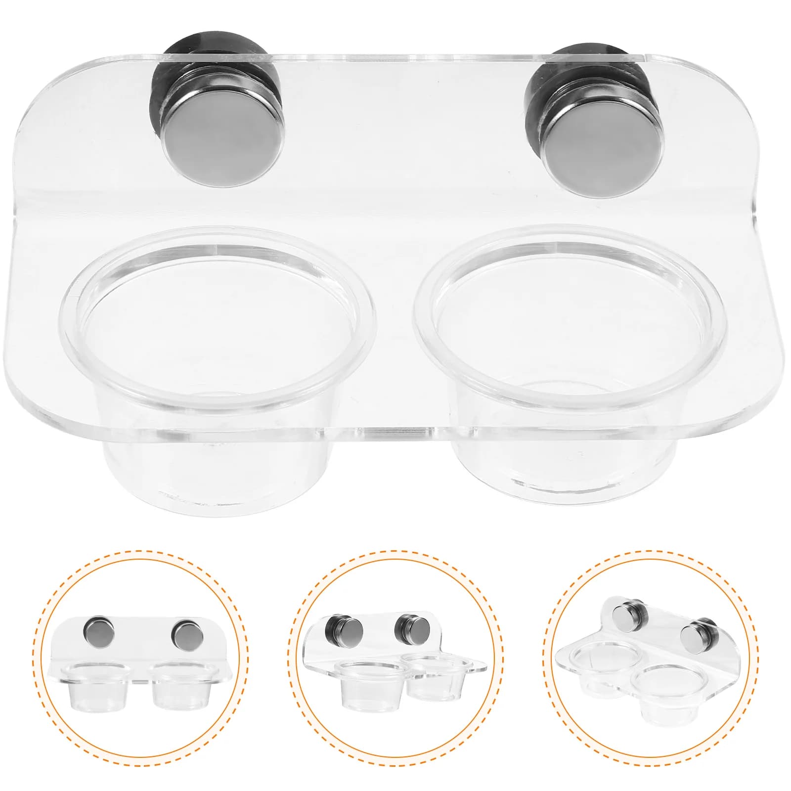1 set mangiatoia magnetica per rettili trasparente durevole ciotola per cibo d'acqua per geco lucertole strisciante strumento di alimentazione per animali domestici rettile