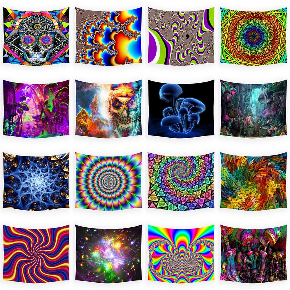 Arazzo modello psichedelico Yoga tiro tappeto da spiaggia Hippie Home Decor coperta da parete Galaxy