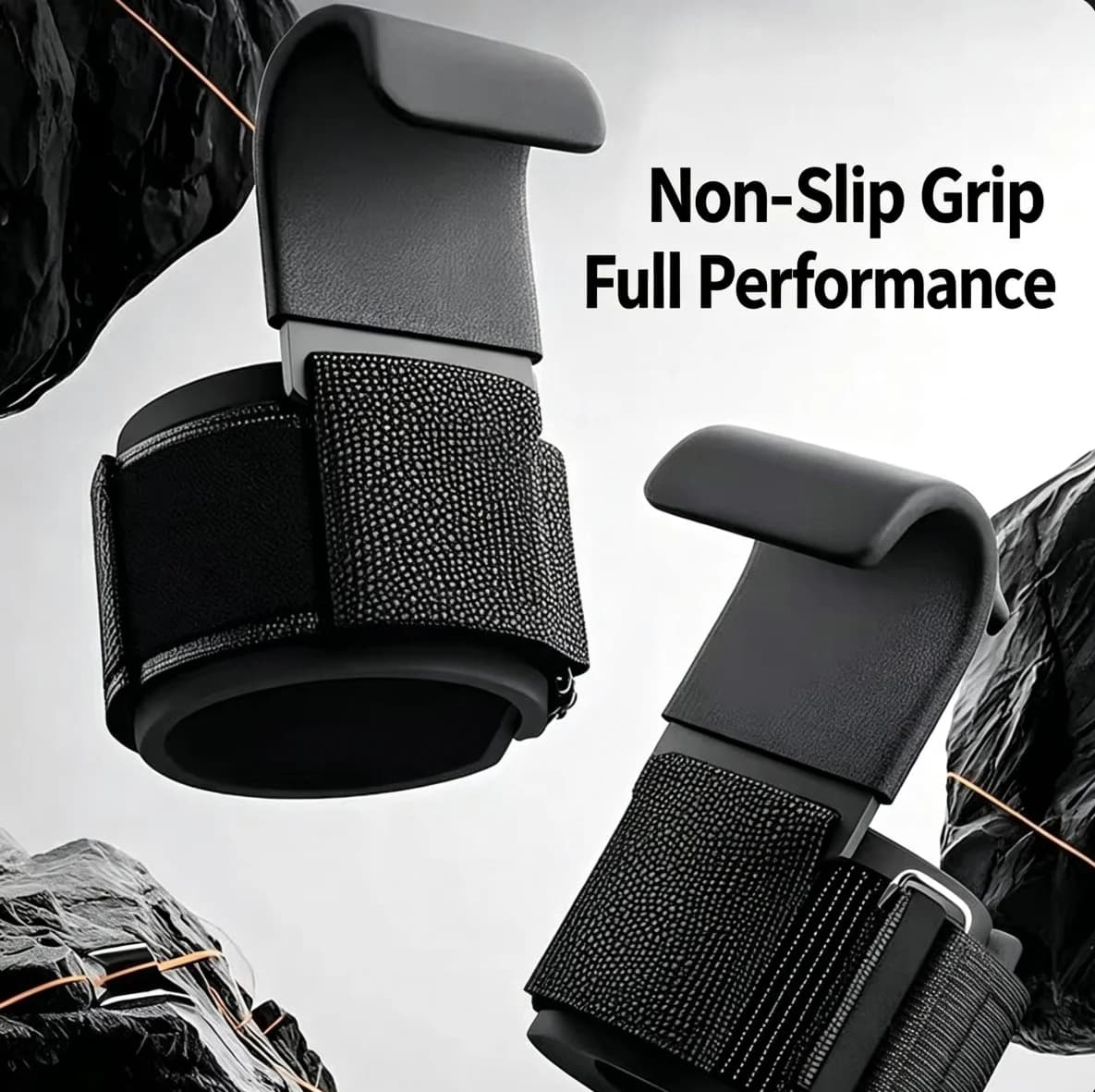 Weight Lifting Hooks Straps Adjustable Wrist Support Gym Hand Grip Hooks for Pull‑ups Deadlift Weightlifting Strength Training W