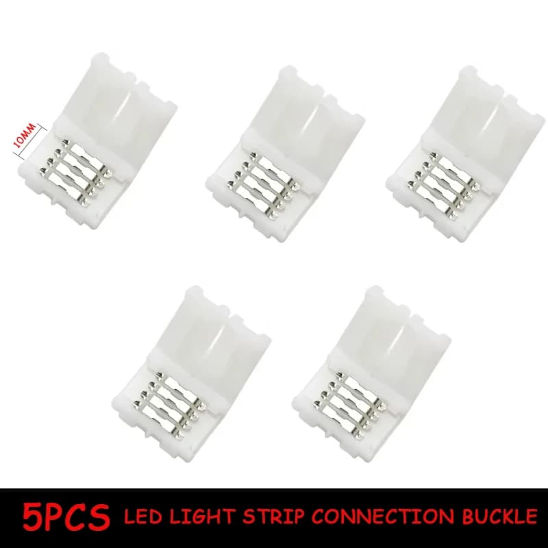 5 pz 4PIN 8mm Connettore Led L Forma 8mm 4pin RGB 3528 2835 Strisce Led Angolo Filo Connettori Installa Adattatore